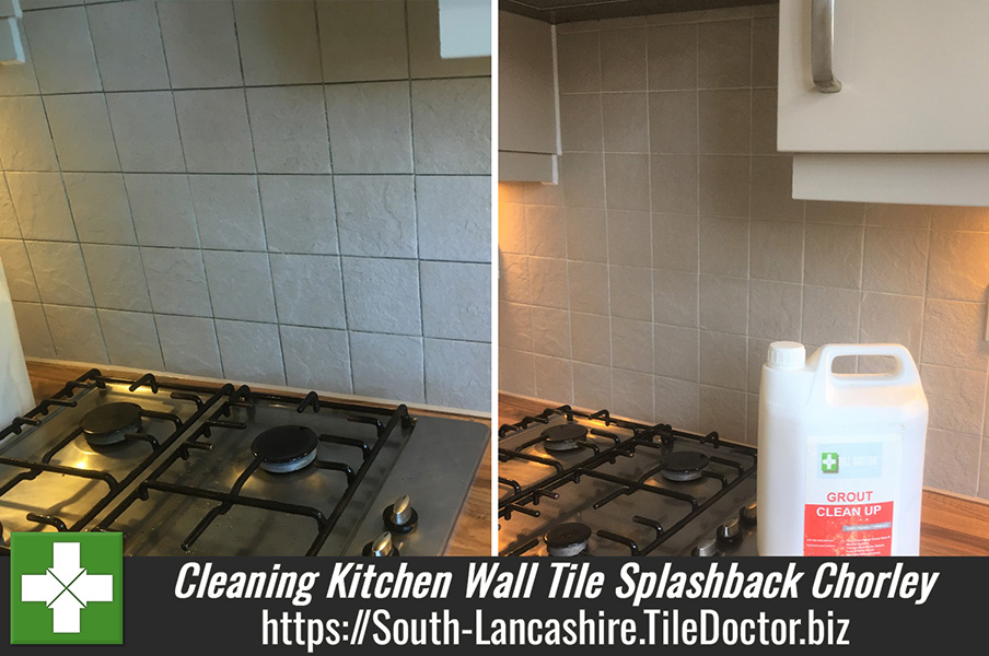 Cleaning Kitchen Wall Tile Splashback in Chorley