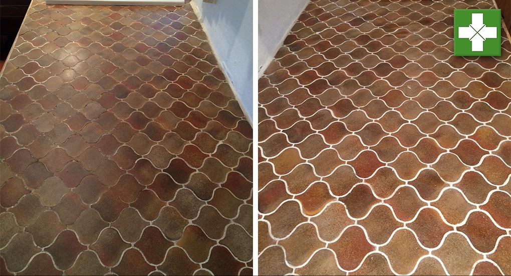 Mosaic Tiled Worktop Before After Grout Colouring