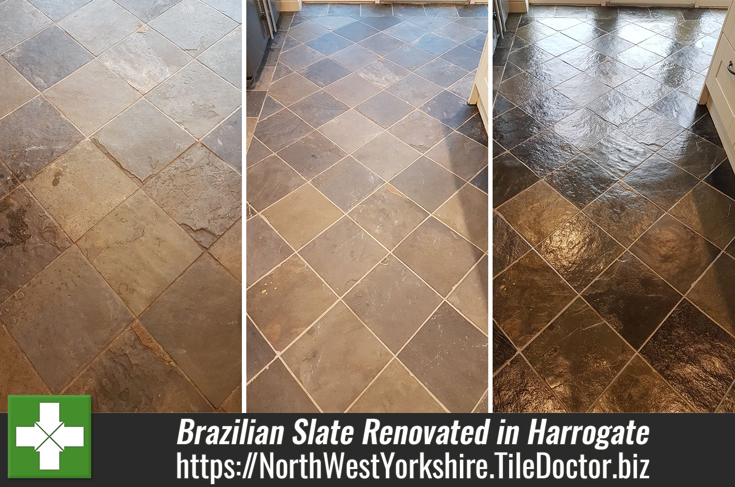 Brazilian Slate Floor Before During After Renovation Harrogate