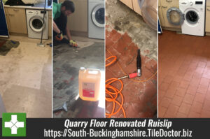 Quarry Tiled Floor Before After Renovation Ruislip