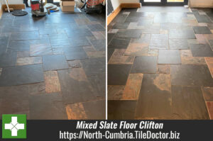 Mixed Slate Tiled Kitchen Floor Renovation Clifton