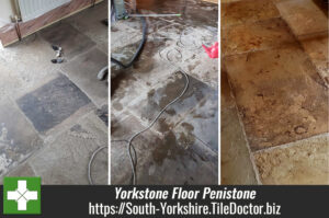 Yorkstone Sandstone Floor Before and After Renovation Penistone