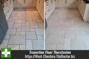 Travertine Kitchen Floor Renovated in Thurstaston Wirral