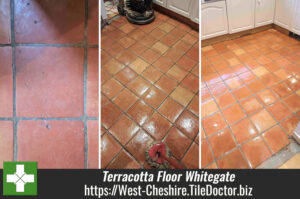 Terracotta Tiled Kitchen Floor Cleaned Sealed Whightgate Northwich