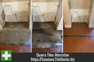 Quarry Tiled Kitchen Floor Restoration Morriston Swansea