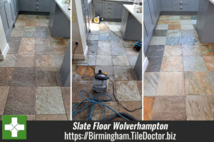 Multi-Coloured Kitchen Slate Floor Renovation Wolverhampton