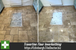 Travertine Kitchen Floor Restoration Inverkeithing