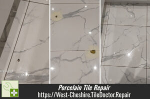 Hole Damaged Porcelain Floor Tile Repair Birkenhead Kitchen