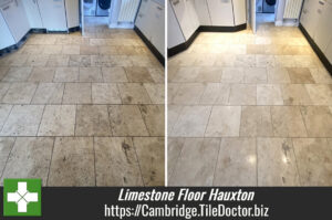 Limestone Tiled Kitchen Floor Cleaning Sealing Hauxton