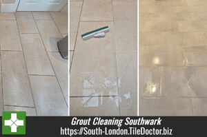 Porcelain Tiled Kitchen Floor Grout Cleaning Southwark