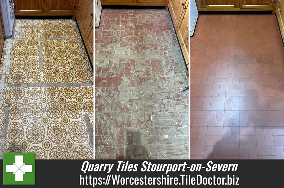 Edwardian Quarry Tiled Kitchen Floor Restoration Stourport-on-Severn