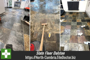 Multi-Coloured Chinese Slate Kitchen Floor Renovation Dalston Cumbria
